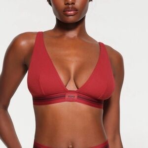 SKIMS Cotton Rib Bralette in Brick